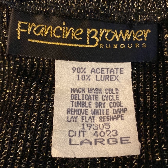 Francine Browner vintage gold/Blk sweater skirt - Size large - Picture 5 of 9